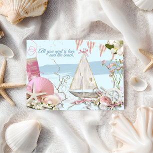 Cute Nautical Beach Retro Hälsning Vykort