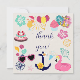   Cute Nautical Birthday Thank You Card Tack Kort