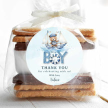 Cute Nautical Blue Boat Nalle Boy Shower