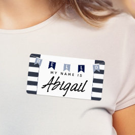 Cute Nautical Hej My Namn är Namn bricka-stickers Fraktsedel