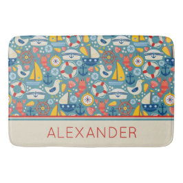 Cute Nautical Life Personlig Badrumsmatta