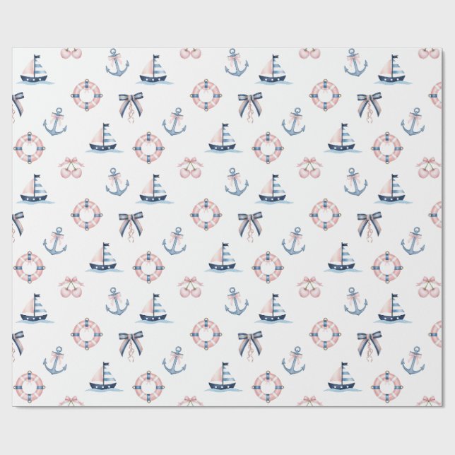 Cute Nautical och Coquette Infusion! Presentpapper (Platt)