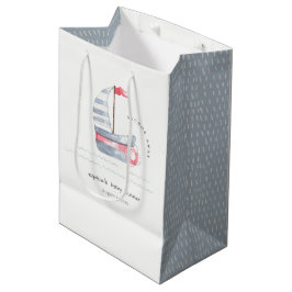 Cute Nautical Pastel Red Blue Sailboat Shower