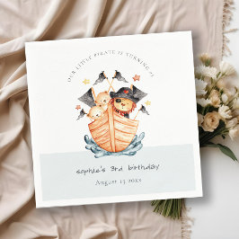 Cute Nautical Pirat Frakt Lejonare Unge Barns föde Pappersservett