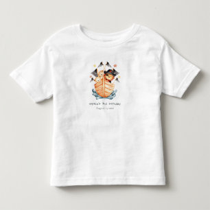 Cute Nautical Pirat Frakt Lejonare Unge Barns föde T Shirt