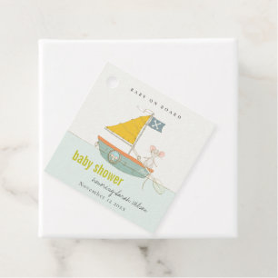 Cute Nautical Pirat Mouse Sailboat Shower Gåvor Etiketter