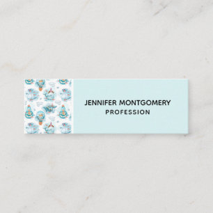 Cute Nautical Whales Watercolor Mönster Mini Visitkort