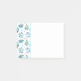 Cute Nautical Whales Watercolor Mönster Post-it Block