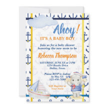 Cute nautiskt tema, babydusch