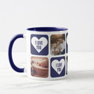 Cute Navy Blue Anpassningsbar Photo I Kärlek You M Mugg