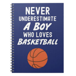 Cute Navy Blue Basketball Gifts For Baby Boy Lover Anteckningsbok