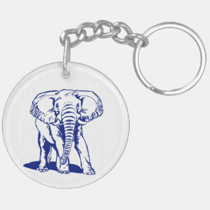 Cute Navy Blue Elephant Line Teckning