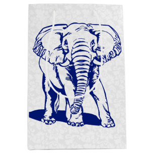 Cute Navy Blue Elephant Line Teckning