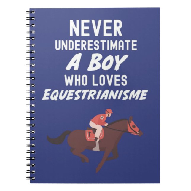Cute Navy Blue Horse Riding Gifts For Baby Boy Kid Anteckningsbok (Framsidan)