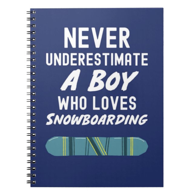 Cute Navy Blue Snowboarding Gifts For Baby Boys Anteckningsbok (Framsidan)