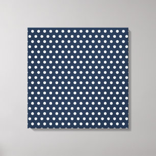 Cute Navy Blue White Tiny Little Polka dots Gifts Canvastryck