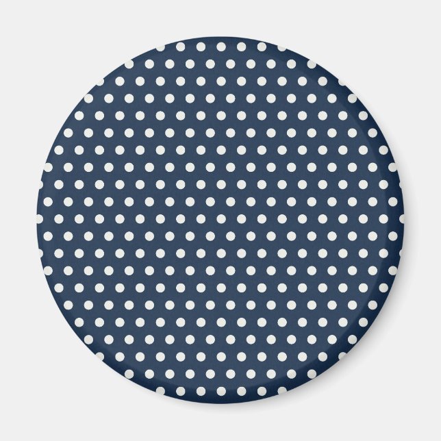 Cute Navy Blue White Tiny Little Polka dots Gifts Magnet (Framsidan)