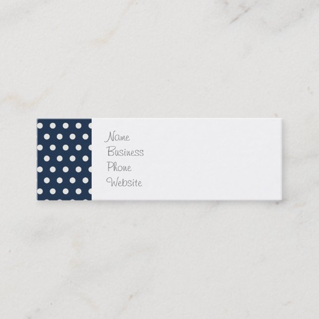 Cute Navy Blue White Tiny Little Polka dots Gifts Mini Visitkort (Framsida)