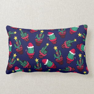 Cute Navy Decorated Cactus Träd jul Ljus Lumbarkudde