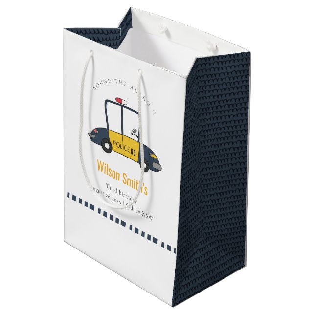 Cute Navy Gult Police Car Kids any age Birge (Baksidan Vinklad)