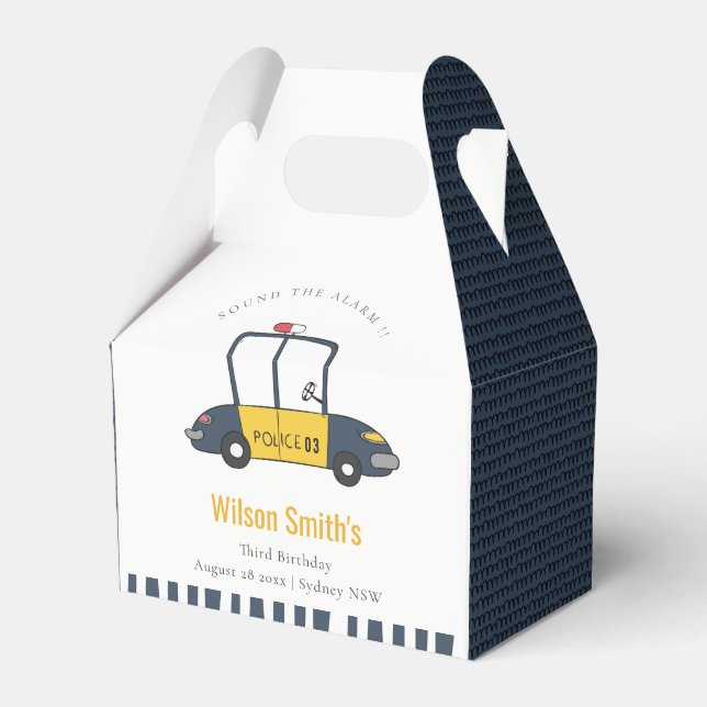 Cute Navy Gult Police Car Kids any age Birge Presentaskar (Framsidan Sidan)