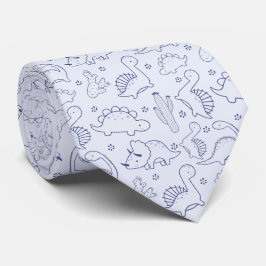 Cute Neck Tie med Adsible Dinosaur Mönster Slips