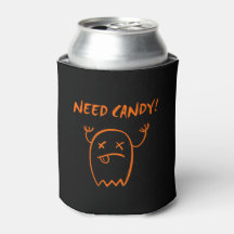 Cute Need Candy Halloween Ghost Mörk Monotone