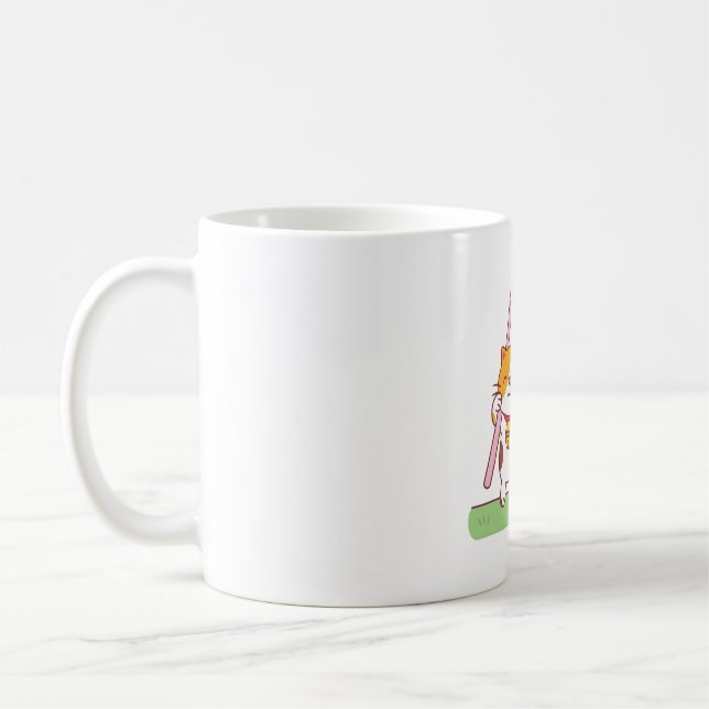 Cute Neko Cat och Koinobori Carp Streamer Kaffemugg (Vänster)