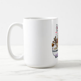 Cute Neko-katt med Ramen Noodles Bowl Anime Japan Kaffemugg