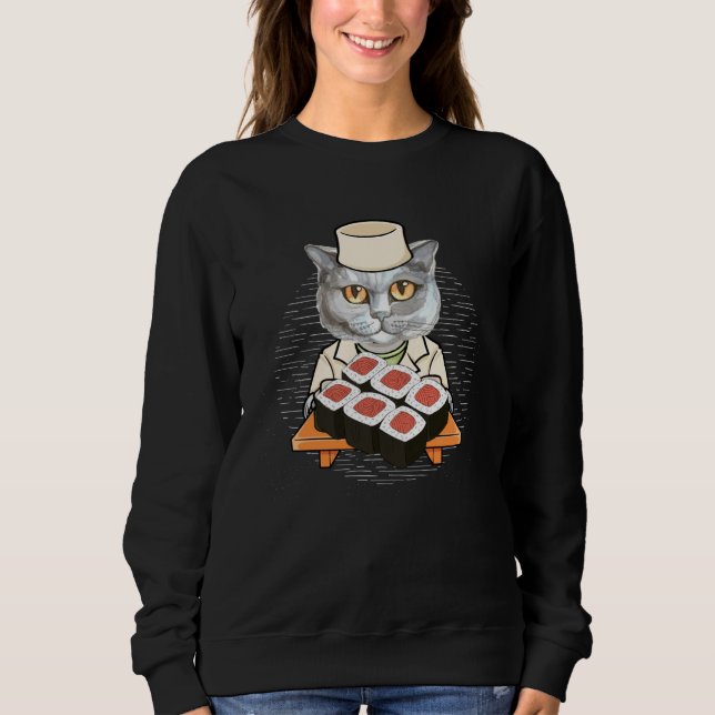 Cute Neko Sushi Bar Japaness Style Sushi  Awesoime T Shirt (Framsida)