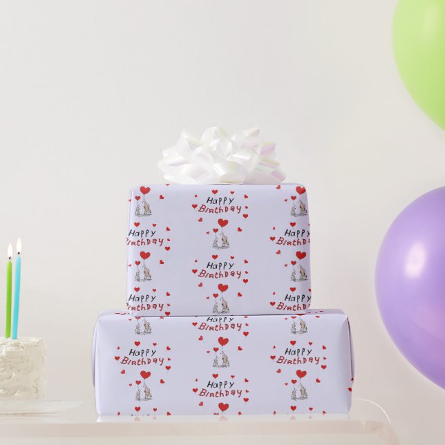 Cute Nelly på Lavender Gift Wrapping Papper Presentpapper (Festgåvor)