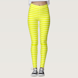 Cute Neon Banana Creme Swirl Black Light Rand Leggings