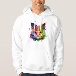 Cute Neon Bläck Cat Hoodie