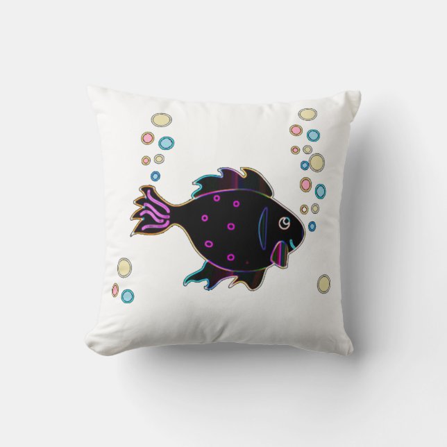 Cute Neon Fish 2 Sided Pillow Kudde (Framsida)