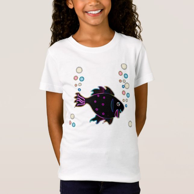 Cute Neon Fish Shirt T (Framsida)