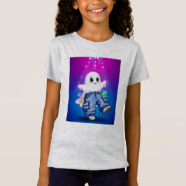 Cute Neon Glow Ghost Kids T Shirt