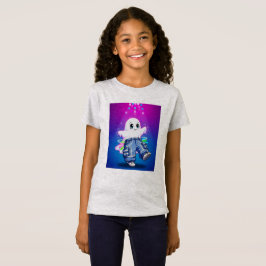 Cute Neon Glow Ghost Kids T Shirt