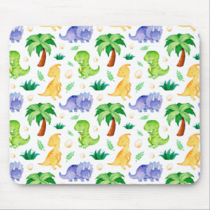 Cute Neon Watercolor Dinosaur Mönster Musmatta