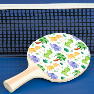Cute Neon Watercolor Dinosaur Mönster Pingisracket