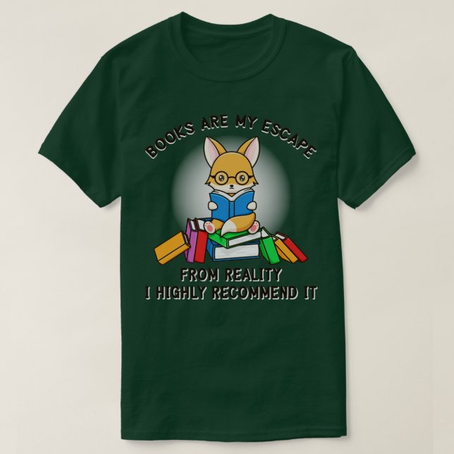 Cute Nerd Fox som läser ett Bokar T Shirt (Design framsida)