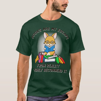 Cute Nerd Fox som läser ett Bokar T Shirt