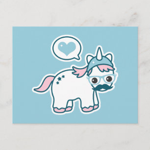 Cute Nerd Unicorn Födelsedagsfest inbjudan