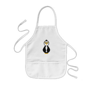 Cute Nerdy Penguin Barnförkläde