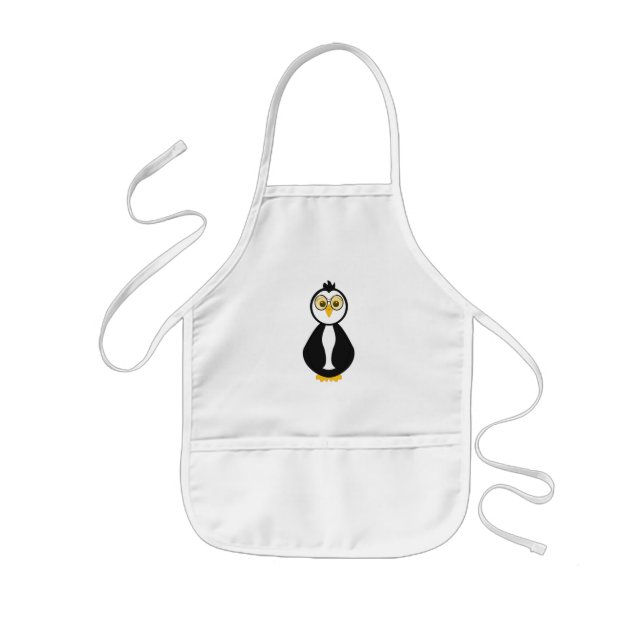 Cute Nerdy Penguin Barnförkläde (Framsidan)