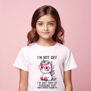 Cute Nerdy Unicorn Girls T Shirt