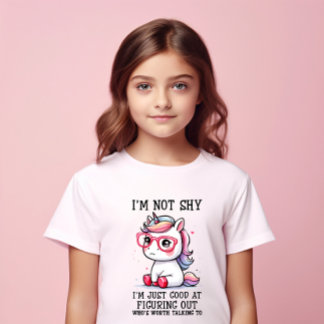 Cute Nerdy Unicorn Girls T Shirt