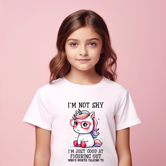 Cute Nerdy Unicorn Girls T Shirt (Skapare uppladdad)
