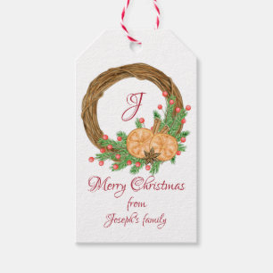 Cute nest christmas presentetikett