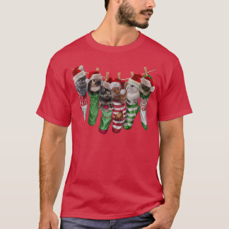 Cute Netherland Bunny in Christmas Socks, Rabbit  T Shirt