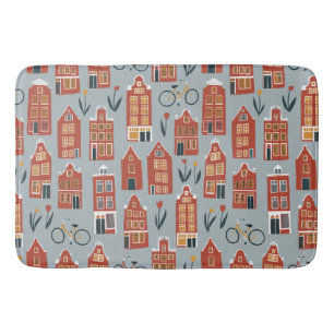 Cute Netherlands Houses - Amsterdamkanalen Badrumsmatta
